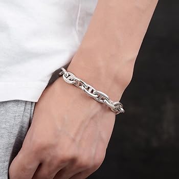 M*a様 シルバー チェーンブレスレット シルバー カーブ チェーン ユニット ブレスレット / SILVER